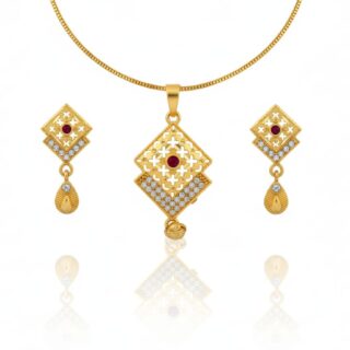 Gold Plated Diamond & Ruby Designer Jewellery Set! ⨠ā