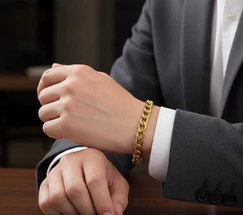 Premium Gold-Tone Stainless Steel Bracelet – Minimalist & Elegant - Image 3