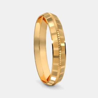 Elegant 22K Gold-Plated Patterned Wedding Band for Men