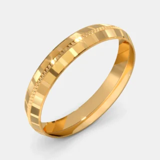 Elegant 22K Gold-Plated Patterned Wedding Band for Men