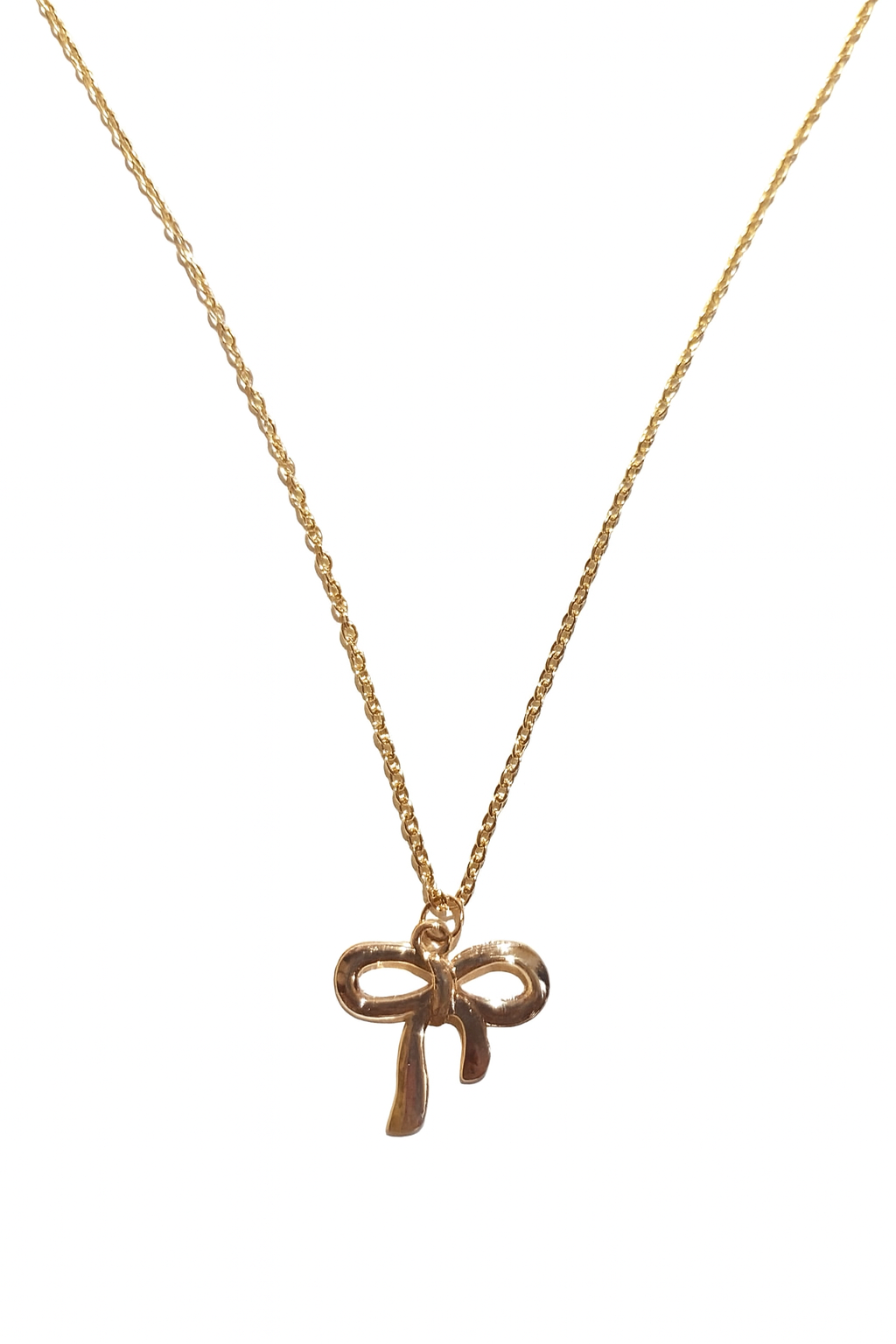 Elegant Pearl Bow Pendant Necklace – Gold-Plated Chain - Image 2