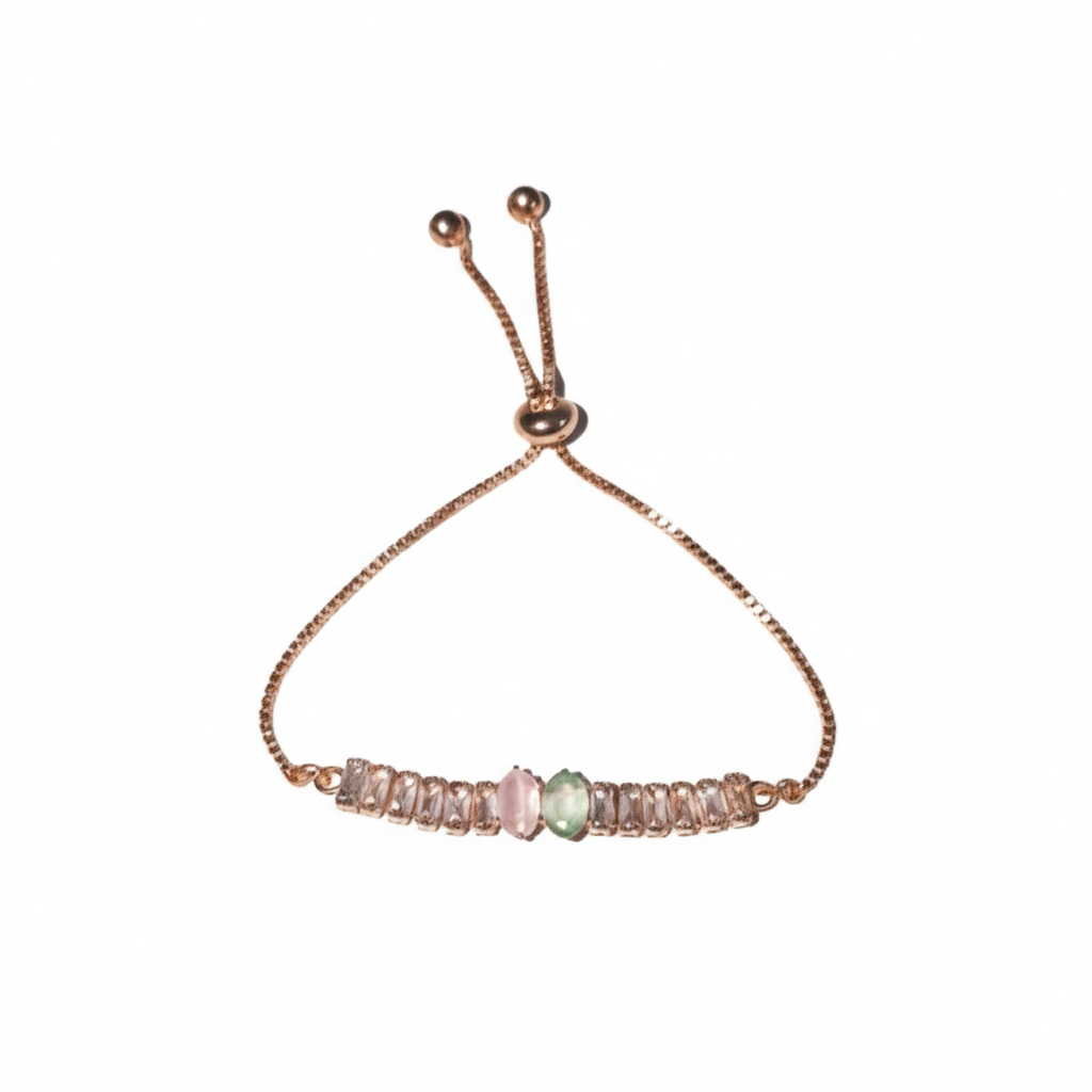 Elegant Crystal Stone Bracelet – Premium Rose Gold Finish | Women’s Fashion Jewelry