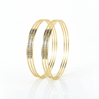 Elegant Gold-Plated Floral Bangle with Pastel Gemstones