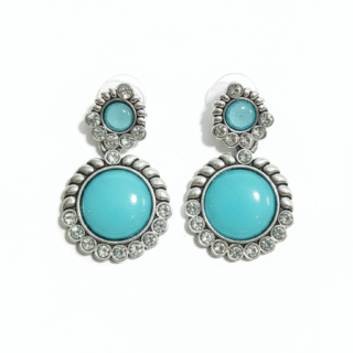 Combo - Blue Stone Antique & Yellow Meenakari Pearl Earrings