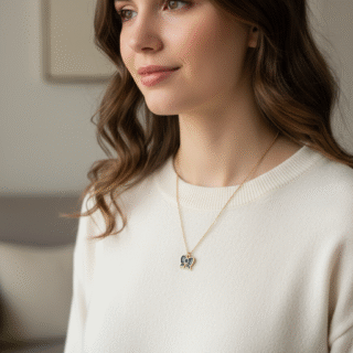 Elegant Pearl Bow Black Pendant Necklace – Gold-Plated Chain