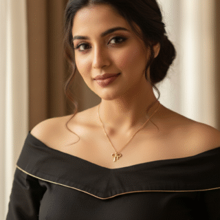 Elegant Pearl Bow Pendant Necklace – Gold-Plated Chain