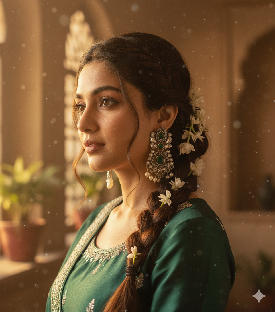 Vintage-Inspired Black Stone & Crystal Drop Earrings Copy - Image 2