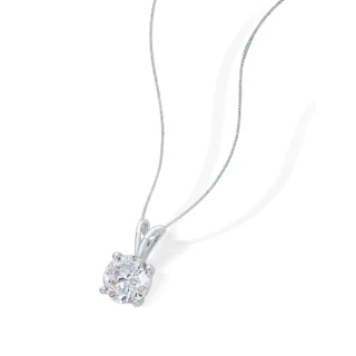 Elegant Solitaire Pendant Necklace 925 Silver Chain Necklace
