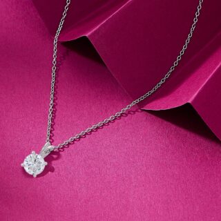 Elegant Solitaire Pendant Necklace 925 Silver Chain Necklace