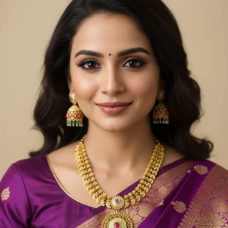 Traditional Temple Jewelry Necklace Set – With Earrings