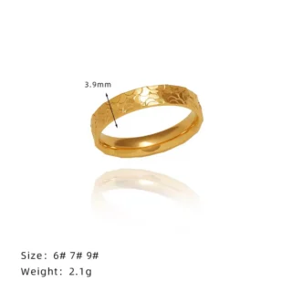 22K Gold-Plated Textured Menās Ring ā Lightweight Daily Wear Band
