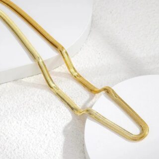 Gold Plated Snake Chain For Her (21.5 Inch)