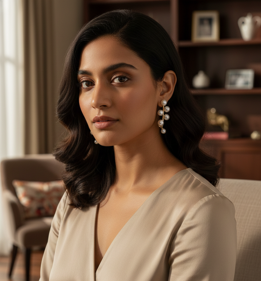 Elegant Gold Plated Pearl Vine Earrings – Stylish Ear Climber Design