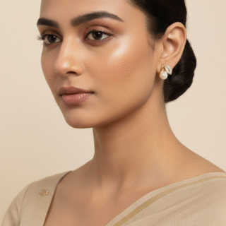 Yatiskar Gold Plated Pearl Stud Earrings